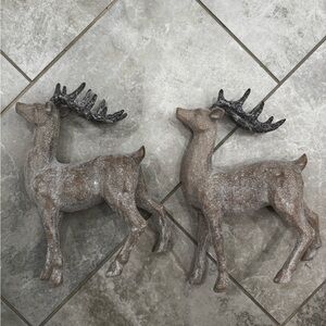 Rustic Brown and Black Reindeer Decor - Set of 2